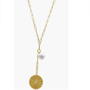 + ADORNIA + 14k Gold Vermeil Pearl Drop Y Necklace